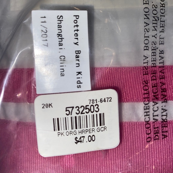 Harper Baby Bedding Crib Skirt (Pink/White) PBK - Picture 6 of 6